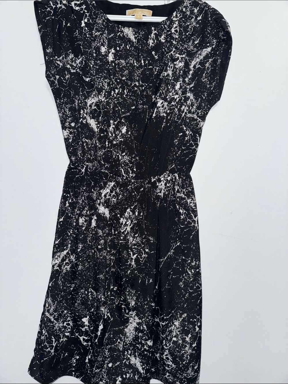Michael Kors Black and White Marble Print Women’s Dress